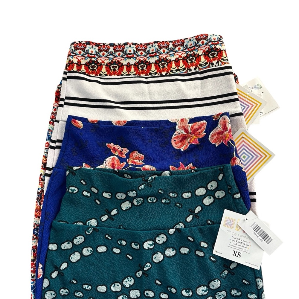 Lot Of 4 LuLaRoe Cassie Pattern Stretch Pencil Skirts Size XS